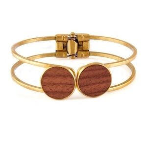 Woodstone Olivia Walnut Gold Bangle